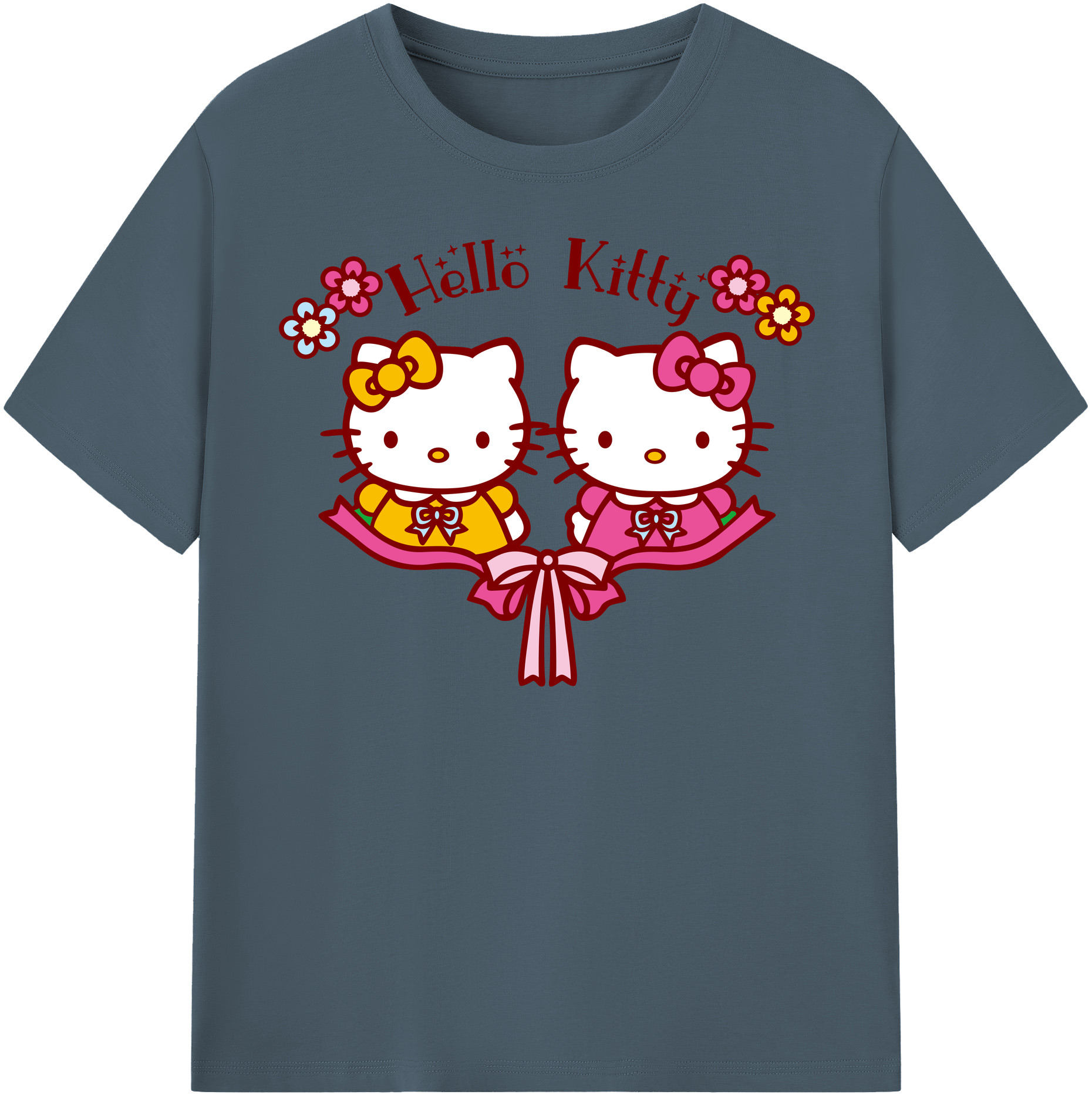 （画像用） Hello Kitty ハローキティ 綿100％半袖Tシャツ（フロントプリント）
